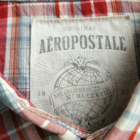 Aeropostale Plaid Snap Button Up Shirt - Picture 10 of 14